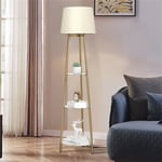 158cm Tall Tripod LED Floor Lamp with Storage Shelves Freestanding Corner Lamps