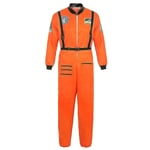Astronaut Costume Space Suit For Adult Cosplay Costumes Zipper Halloween Costume Couple Flight Jumpsuit Plus Size Uniform -a Orange for Men XL