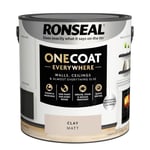 Ronseal Paint One Coat Clay Matt Quick Dry Grease Stain Mould Resistant 2.5L