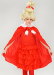 Kids The Grinch Style Cindy Lou Who Fancy Dress Red Cape INCLUDES CAPE ONLY