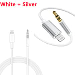 2 Pack for Iphone Audio Cable Adapter 8 Pin to 3.5Mm AUX Audio Car Adapter Cord