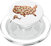 Pizza en forme de carte des États-Unis PopSockets PopGrip pour MagSafe