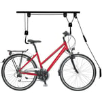 Relaxdays - Ascenseur à vélo, jusqu'à 20 kg, pour plafond avec câble, garage et cave, porte bicyclette de plafond, noir