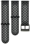 Suunto Bracelet de remplacement Original pour les Montres Suunto Spartan Sport WRH, Suunto 9, Silicone, Longueur : 22,9 cm, Largeur : 24 mm, Noir/Noir, avec Broches de fixation, SS050225000