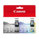 Original Canon PG510 CL511 Black & Colour Ink Cartridges for Pixma MP499 MP495