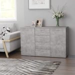 vidaXL Sideboard Easy to Clean Furniture Bedroom Chest of Drawer Standing Cupboard Side Storage Cabinet Concrete Grey 120x35,5x75cm Chipboard