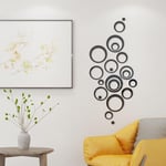 Aiducho - 24 Pièces 3D Miroir Cercle Sticker Mural Autocollant Réglage Miroir Acrylique Amovible Sticker Mural Decal Maison Décoration Miroir Rond