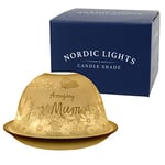 Nordic Lights Amazing Mum Bougeoir dôme en Porcelaine avec Projection d'image 3D avec Bougie parfumée, lumière LED | Décoration Parfaite pour Le Salon | Abat-Jour et Assiette avec Coffret Cadeau