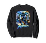 Marvel X-Men Group Action Shot Blue Gradient Sweatshirt