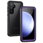 Lanhiem Coque pour Samsung S23 FE, [IP68 Étanche & Antichoc] 360 Protection Intégrale Double Renforcé Waterproof Etui Antipoussière Chantier Incassable Housse Compatible avec Galaxy S23 FE, Violet