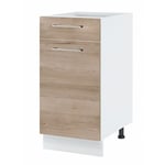 Cuisineandcie - Meuble bas de cuisine Eco Chene Naturel 1 porte 1 tiroir l 40 cm