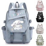 Anime Sanrio Plyschryggsäck Cinnamoroll Ryggsäck Barn Flicka Pojke Svart Blå Skolväska Kawaii Student Skolväska Dator Bra Present