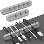 AhaStyle Clips Câble Organisateur Bureau, 3 Pack Support de Câble Cadre en Métal Gestion des Cables, Câble Rangement pour USB Câbles de Chargeur/Cordon/Bureau à Domicile et Voiture (Gris)