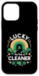 Coque pour iPhone 12 mini Lucky Cleaner Job Shamrocks Irish Day pour la Saint-Patrick