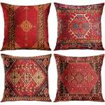 Kuddfodral Geometrisk persisk Kilim Heminredning Set med 4 Orientaliska Ikat Kuddfodral Dekorativa 18x18 tum Kudd Soffa Soffa Kuddfodral- Perfet