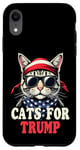 Coque pour iPhone XR Cats For Trump Funny Pets For Trump Drapeau USA