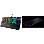 SteelSeries Apex 7 - Clavier de Gaming mécanique - Écran OLED Smart Display & QcK Prism Cloth - Tapis de Souris de Jeu en Tissu - Éclairage RVB 2 Zones - Éclairage événementiel en Temps réel - XL