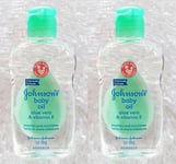 2x Johnson s Baby Oil with Aloe Vera and Vitamin E Smooth Moisture Skincare 50ml