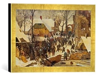 Kunst für Alle 'Image encadrée de Pieter Brueghel l'Ancien L'adoration des Rois dans la Neige, d'art dans Le Cadre de Haute qualité Photos Fait Main, 40 x 30 cm, Doré Raya