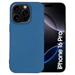 Maxter Coque iPhone 16 Pro Bleu Foncé - Coque de Téléphone en Silicone - Coque de Protection Antichoc - Phone Case