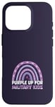 Coque pour iPhone 16 Pro Purple Up pour enfants militaires, enfant militaire arc-en-ciel violet