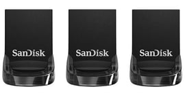 3PCS SanDisk 256 Go Ultra Fit USB 3.2, Clé USB, des vitesses allant jusqu'à 400 Mo/s