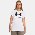 Haut à manches courtes avec logo Under Armour Rival pour femme Blanc / Noir L