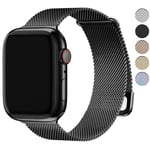 Fullmosa Compatible Bracelet Apple Watch 49/46/45/44/42mm(Series 3 2 1) pour Hommes, bracelet iwatch en acier inoxydable pour iWatch Ultra 2 1 Series 10 9 8 7 6 5 4 3 2 1 SE 49/46/45/44/42mm Noir