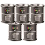 5x Paint Factory Black Iron Gate Gloss Tin Paint Fast Drying Exterior Use 300ml