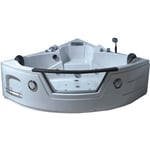 Baignoire balnéo massante 150 x 150 angle haute bain tourbillon jacuzzi Tenerife Hydromassage et chromothérapie. Radio, Cascade,