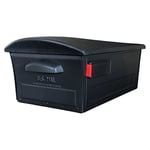Gibraltar Mailsafe Grande contenance en plastique Noir, Post-mount Boîte aux lettres, Rskb0000