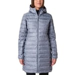 Columbia Lake 22 Down Long Hooded Jacket, Doudoune À Capuche Femme, Tradewinds Grey Heather, Taille XS