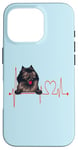 Coque pour iPhone 16 Pro EKG de battements de cœur pour chiens Wolf Spitz Funny Dogs My Cardio