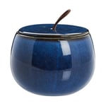 Lene Bjerre Amera storage jar with lid blue Ø13.5 cm