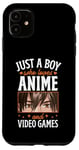 Coque pour iPhone 11 Juste un garçon qui aime les anime et les jeux vidéo