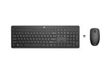 HP 235 - sæt med mus og tastatur - 3-zones layout, lav profil tastetryk full size - Pan Nordic - sort - Smart Buy Indgangsudstyr