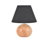 Lampe à poser boule H. 24 cm RONDO Noir & Naturel