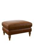 John Lewis Camber Leather Footstool, Light Leg