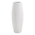 D'vine Dev VS-WF-11 Vase à Fleurs en céramique Blanche de 27,9 cm, Vase texturé en Cascade pour décoration d'intérieur