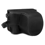 MegaGear Ever Ready - Étui de Protection en Cuir avec Bandoulière Compatible avec Canon EOS M6 Mark II (15-45mm) - Noir
