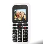 Zanco Big Button Mobile Phone Large Clear Text Simple Basic Easy To Use OAP SOS (WHITE)