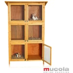 Mucola - Cage de lapin six boîtes en bois, clapier enceinte extérieure, lièvre,enclos, petite enclos pour animaux xxl