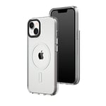 RhinoShield Coque Clear Compatible avec Magsafe pour [iPhone 14/13] | Force magnétique supérieure, Haute Transparence et résiste au jaunissement. Personnalisable - Noir Contour objectifs Photo