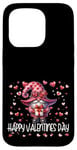 iPhone 15 Pro Happy Valentines Day Gnome For Women Cute Love Heart Pattern Case