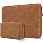 DOMISO 13,3 Pouces Imperméable Housse Sac de Protection Ordinateur Portable Sacoche pour 13,3" HP/Dell/ASUS, 13,3 Pouces MacBook Air/Pro/13,3" Notebooks,Brun