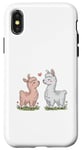 Coque pour iPhone X/XS Llama Love Heart Flower Cute Women Kids Men Valentines Day