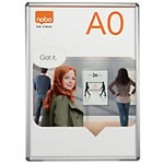 Nobo Premium Plus Wall Mountable Snap Display Frame 1902208 A0 Aluminium Silver 97.6 x 139 cm