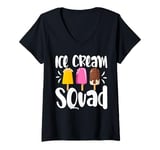 Womens Funny Ice Cream Design Gelato Sundae Summer Ice Cream Lover V-Neck T-Shirt