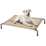 Veehoo Outdoor Elevated Dog Bed, Cooling Raised Dog Cots Beds with No-slip Feet, Durable Pet Bed for Large Medium Dogs, Washable & Chew Proof Mesh Fabric Cots for Indoor Outdoor, X-Large, Beige Coffee