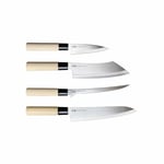 Satake Houcho set med Gyuto, Filé, Hakata och Petty